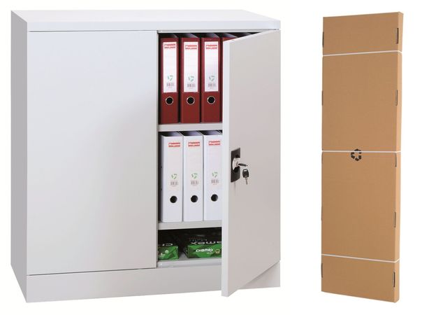 GS Aktenschrank | Stahlschrank | zerlegt im Karton 100x92x42 GRAU