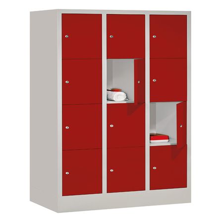 PAVOY Schließfachschrank mit Vollblechtüren | 12 Abteile je 30 cm breit | 151