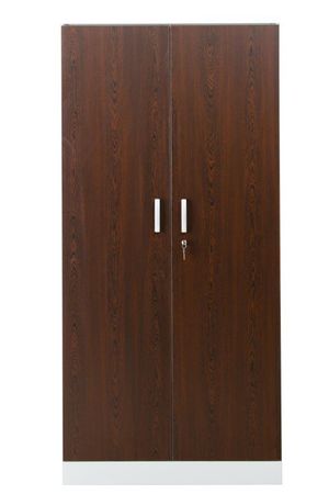 Aktenschrank | Stahlschrank mit Dekortüren 195x92x42 WEIß/WENGE