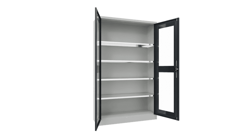 PAVOY Flügeltürschrank | mit Sichtfenstertüren | 195 x 120 x 40 | große Farbauswahl