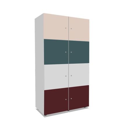 Schließfachschrank aus Holz 2x4 Abteile | 151x80x42 | diverse Farben