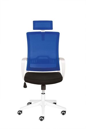 Bürodrehstuhl mit verstellbare Kopfstütze in Blau