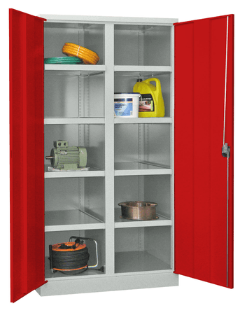 PAVOY Schwerlastschrank Premium mit Trennwand | 8 Fachböden | 195 x 104 x 63 | große Farbauswahl