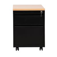 Rollcontainer mit Hängeregistratur und 1 Schublade | SCHWARZ/BUCHE | 62 x 46 x 79 cm (HxBxT)