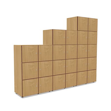 Schließfachschrank  aus Holz mit 6