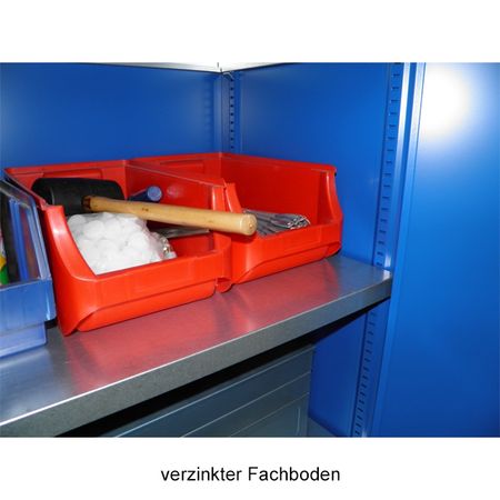 Falttürschrank Werkzeugschrank verzinkt Einlegeboden Fachboden Ablageboden