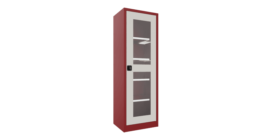 PAVOY Flügeltürschrank | mit Sichtfenstertüren | 195 x 64 x 40 | große Farbauswahl