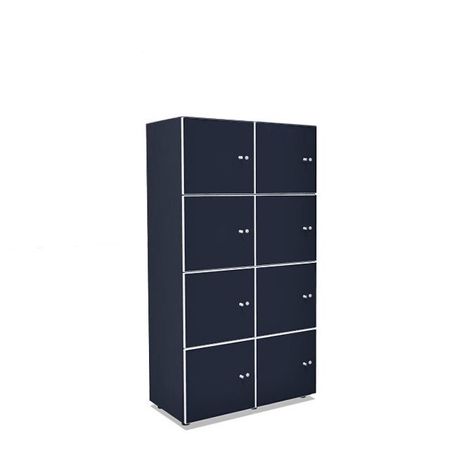 Schließfachschrank Postverteiler abschließbarer Holzschrank Kleingefachschrank Fächerschrank 8 Abteile blau