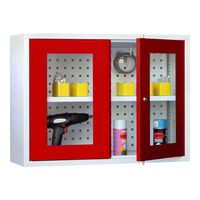 PAVOY Werkstatt-Hängeschrank | Werkzeug-Wandschrank mit Sichtfenster und optionaler Lochwand | 60 x 80 x 30 cm | große Farbauswahl