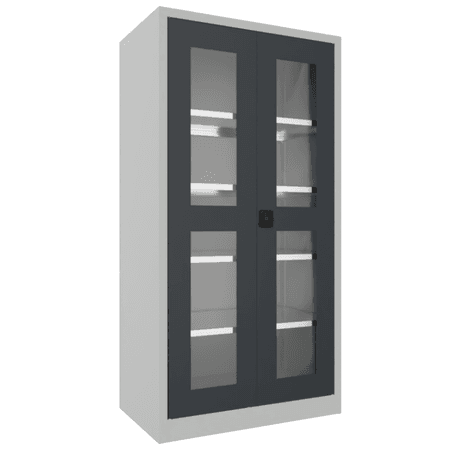 PAVOY Flügeltürschrank | mit Sichtfenstertüren | 195 x 100 x 60 | große Farbauswahl