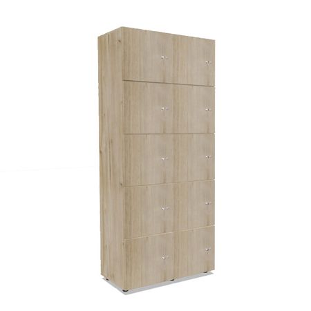 Fächerschrank aus Holz Fichte 10 Schließfächer Holzschrank abschließbar Schließfachschrank