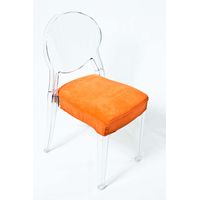 Loungechair | Esszimmerstuhl | transparent mit Polster ORANGE