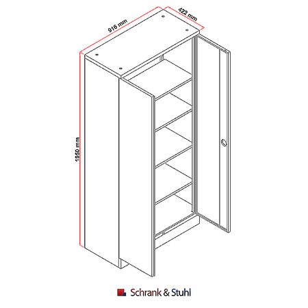 Flügeltürschrank Holztüren Holzdekor Stahlschrank Metallschrank Aktenschrank Büroschrank
