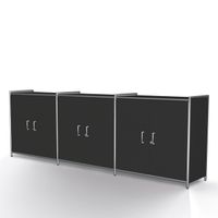 Chromeline Sideboard | Aktenschrank 2 / 3 mit Holztüren | 78 x 236 x 38 cm | Anthrazit oder Weiß