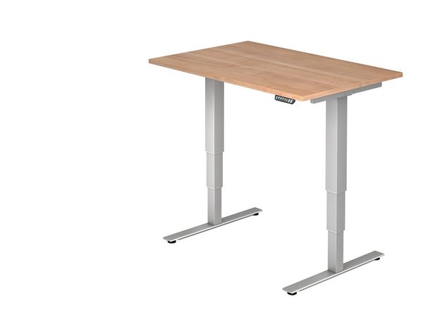 Hammerbacher VXDSM12 Schreibtisch | Sitz-Steh-Arbeitsplatz rechteckig | T-Fuß-Gestell, verschiedene Dekore - 120 x 80 