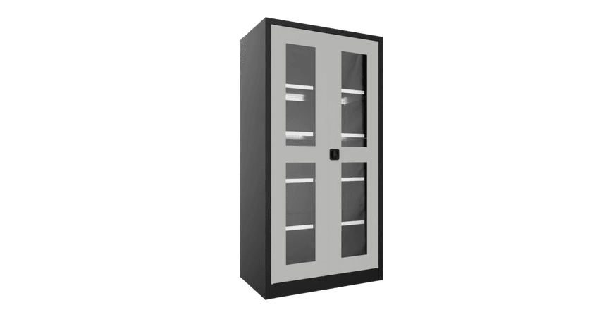 PAVOY Flügeltürschrank | mit Sichtfenstertüren | 195 x 100 x 60 | große Farbauswahl