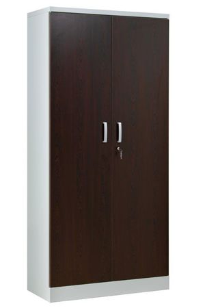 Aktenschrank | Stahlschrank mit Dekortüren 195x92x42 GRAU/WENGE