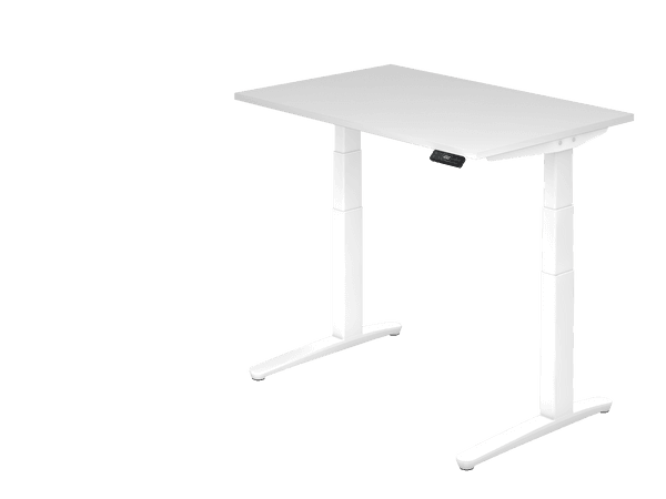 höhenverstellbarer Schreibtisch komplett weiß