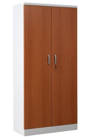 Aktenschrank | Stahlschrank mit Dekortüren 195x92x42 WEIß/ERLE