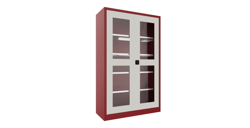 PAVOY Flügeltürschrank | mit Sichtfenstertüren | 195 x 120 x 50 | große Farbauswahl