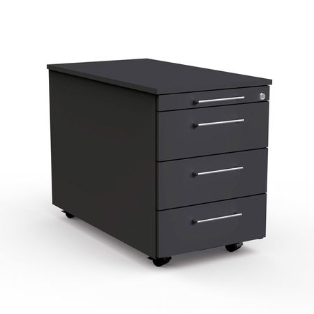 Rollcontainer mit 3 Schubladen und Materialschale | 55 x 43 x 80 cm (HxBxT)
