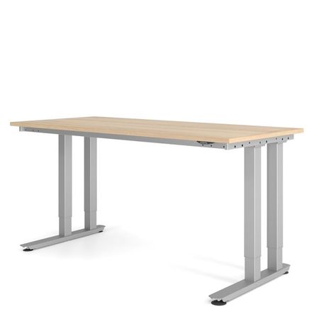 Hammerbacher VHD4180 8 Schreibtisch | Sitz-Stehtisch Schwerlast| doppeltem T-Fuß-Gestell-Eiche