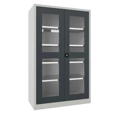 PAVOY Flügeltürschrank | mit Sichtfenstertüren | 195 x 120 x 60 | große Farbauswahl
