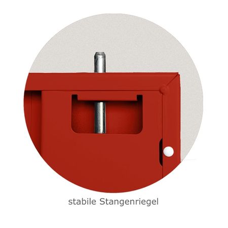 GS Aktenschrank | Stahlschrank 195x92x42 GRAU/ROT