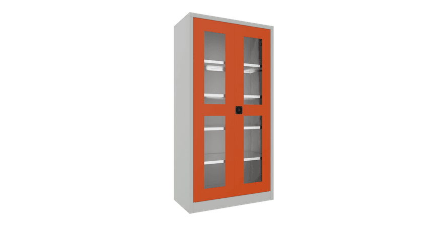 PAVOY Flügeltürschrank | mit Sichtfenstertüren | 195 x 100 x 50 | große Farbauswahl