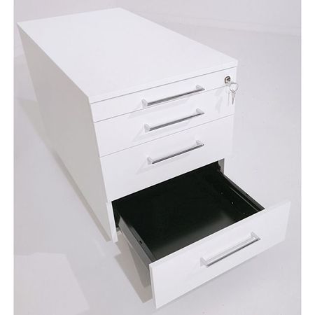 Rollcontainer Rollschrank Schubladenschrank Zylinderschloss Chromeline Unterschrank Schreibtischcontainer