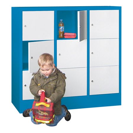 PAVOY Schließfachschrank mit Vollblechtüren | 9 Abteile je 40 cm breit | 118