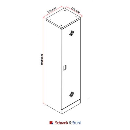 Gefahrstoffschrank | Umweltschrank GRAU/GELB 50cm breit