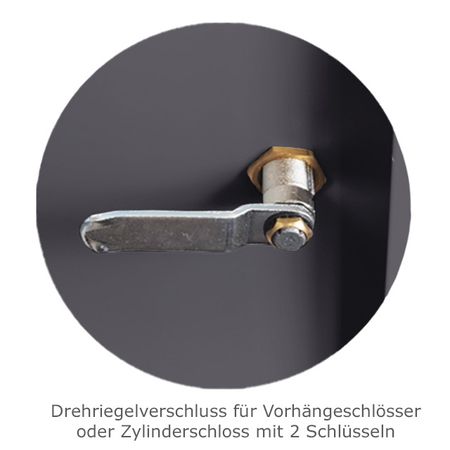 Drehriegelverschluss für Vorhängeschlösser oder Zylinderschloss mit 2 Schlüsseln für Spind