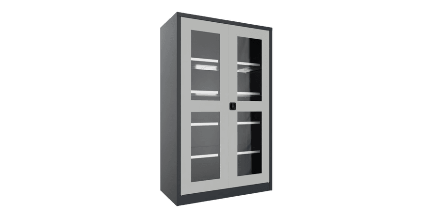 PAVOY Flügeltürschrank | mit Sichtfenstertüren | 195 x 120 x 60 | große Farbauswahl