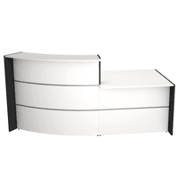 Bogentheke Surround mit Beratungsplatz weiß | 112 x 231 x 122,5 cm (HxBxT)