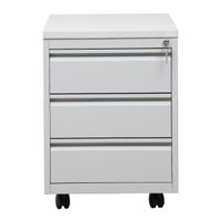 Rollcontainer mit 3 Schubladen | GRAU| 62 x 46 x 79 cm (HxBxT)