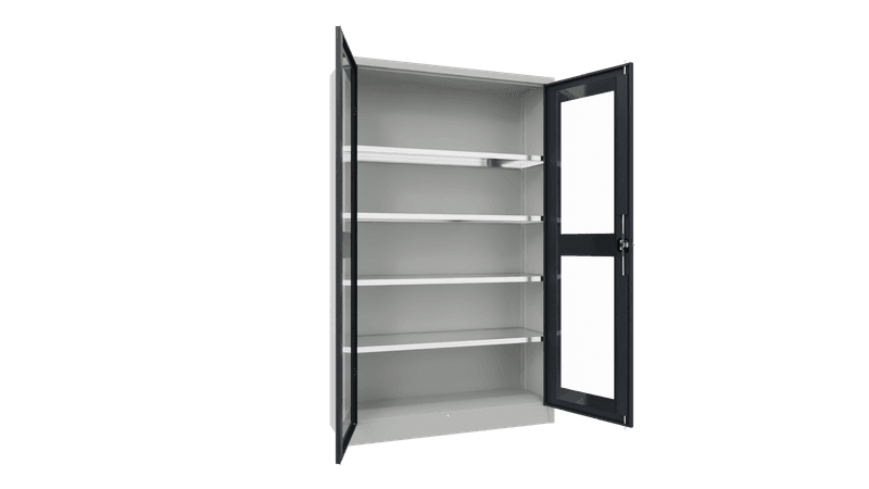 PAVOY Flügeltürschrank | mit Sichtfenstertüren | 195 x 120 x 40 | große Farbauswahl