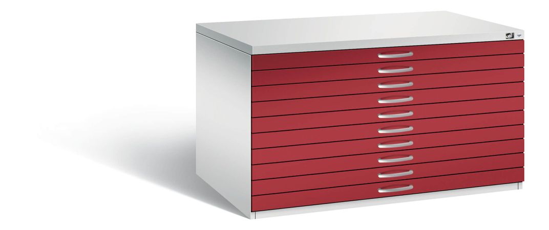 Schubladenschrank für Modellbau rubinrot rot