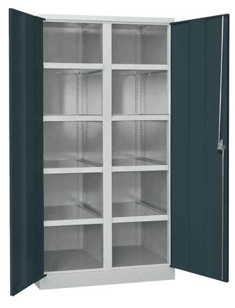 PAVOY Schwerlastschrank Premium mit Trennwand | 8 Fachböden | 195 x 104 x 63 | große Farbauswahl