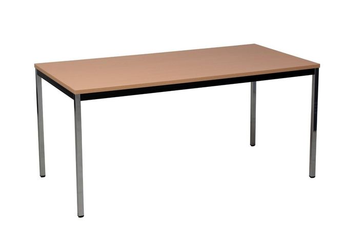 Buche-Dekor Schreibtisch mit Chromfüßen