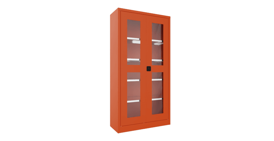 PAVOY Flügeltürschrank | mit Sichtfenstertüren | 195 x 100 x 50 | große Farbauswahl