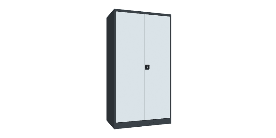 PAVOY Schwerlastschrank Premium mit Flügeltüren | 3 Fachböden + 2 Schubladen 17,5 cm | 195 x 104 x 63 | große Farbauswahl