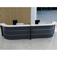 Große Bogentheke Surround Up & Down (höhenverstellbar) anthrazit| 112 x 464 x 95 cm (HxBxT)