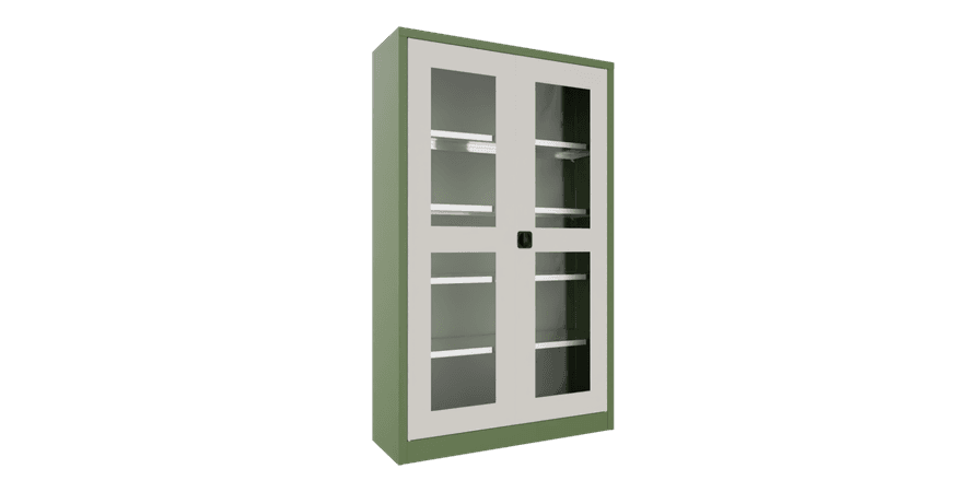 PAVOY Flügeltürschrank | mit Sichtfenstertüren | 195 x 120 x 40 | große Farbauswahl