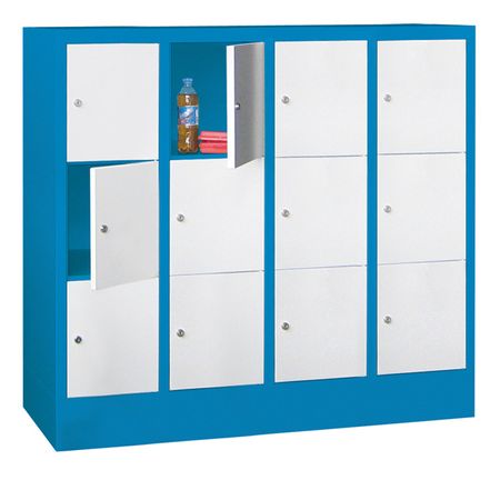 PAVOY Schließfachschrank mit Vollblechtüren | 12 Abteile je 30 cm breit | 118