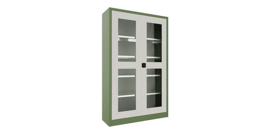 PAVOY Flügeltürschrank | mit Sichtfenstertüren | 195 x 120 x 40 | große Farbauswahl