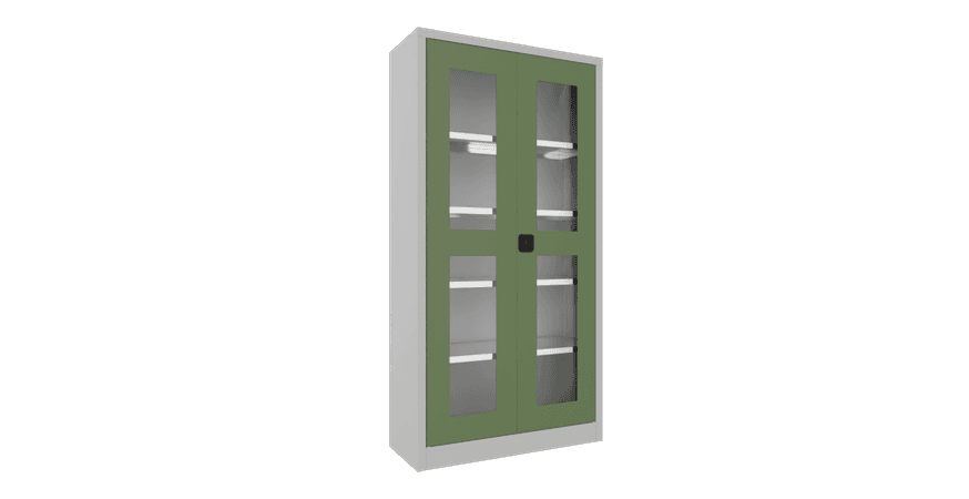 PAVOY Flügeltürschrank | mit Sichtfenstertüren | 195 x 100 x 40 | große Farbauswahl