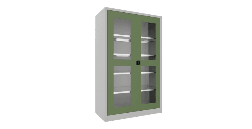 PAVOY Flügeltürschrank | mit Sichtfenstertüren | 195 x 120 x 60 | große Farbauswahl