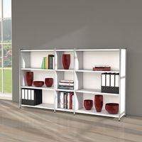 Chromeline offenes Sideboard 3 / 2a | 115 x 197 x 38 cm | Anthrazit oder Weiß