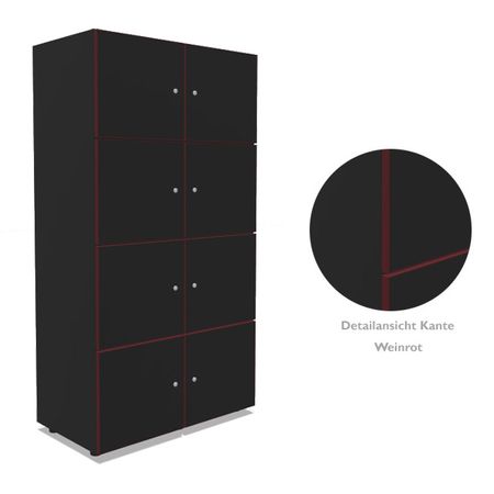 Kleinfachschrank Wertfachschrank Fächerschrank Schließfachschrank Holzschrank Postverteilschrank schwarz